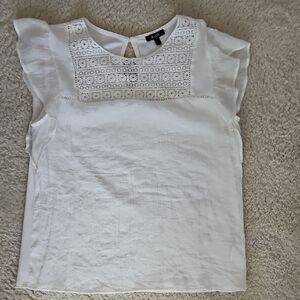 Alfani White Boxy Cap Sleeve Blouse